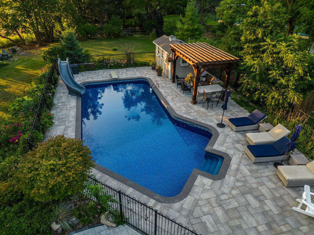 Hardscape project around poolside