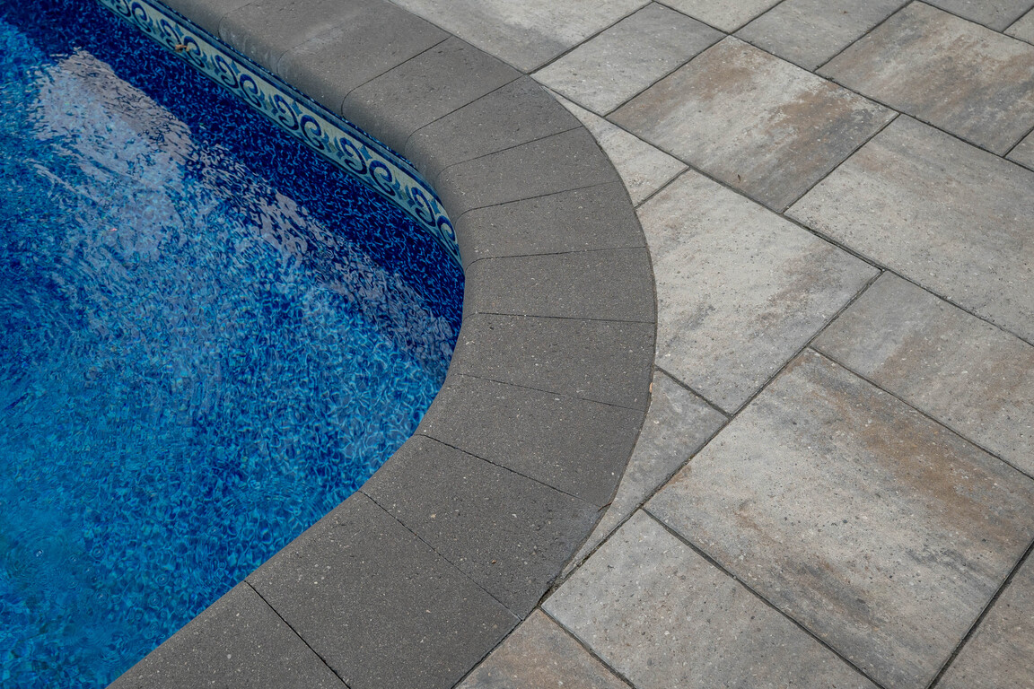 Poolside hardscape edging